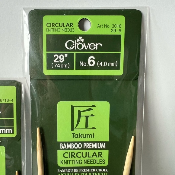 Takumi Office Takumi Clover Bamboo Knitting Needles 3 Pack Newvarious Sizes Poshmark